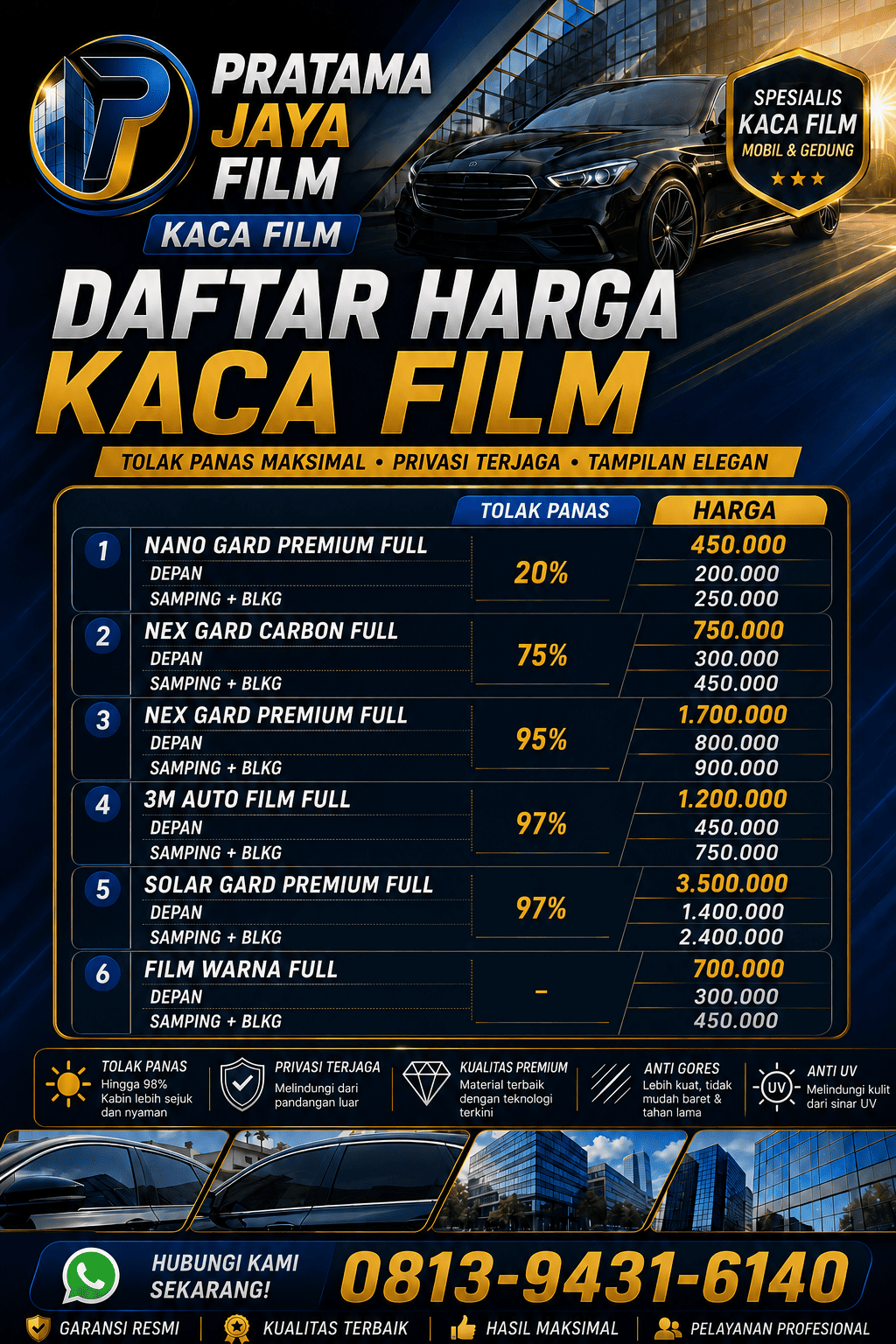 Daftar Harga Kaca Film